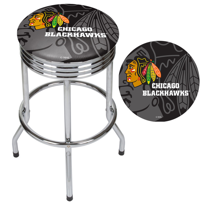 Tabouret de bar pivotant 28,5 po NHL, Chrome, Blackhawks de Chicago