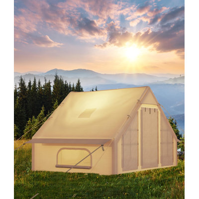 Tente de camping gonflable pour 6 à 8 personnes avec pompe - Cabine de luxe 4 saisons imperméable et coupe-vent à assemblage rapide, tissu toutes saisons avec fenêtre Oxford