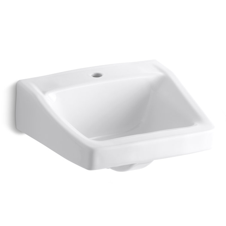 Chesapeake Vitreous China  Rectangular Wall Mount Bathroom Sink with Overflow