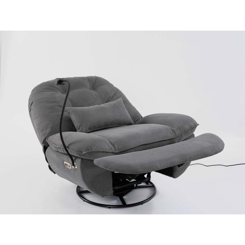 Fauteuil inclinable en cuir Albia, Similicuir gris