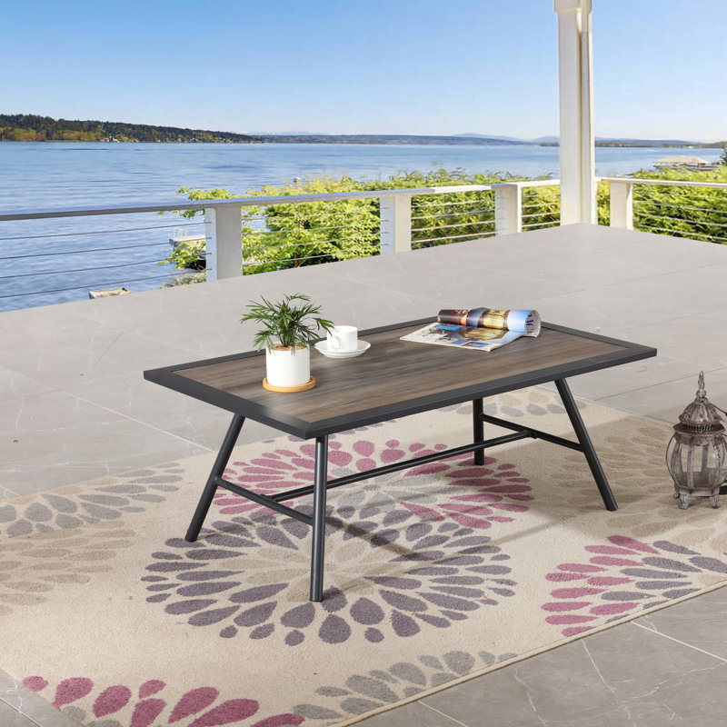 Rectangular Metal Outdoor Coffee Table , 42.5'' in. W 25.2'' in. D