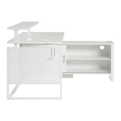 Pierrine L-Desk with Hutch Shelf