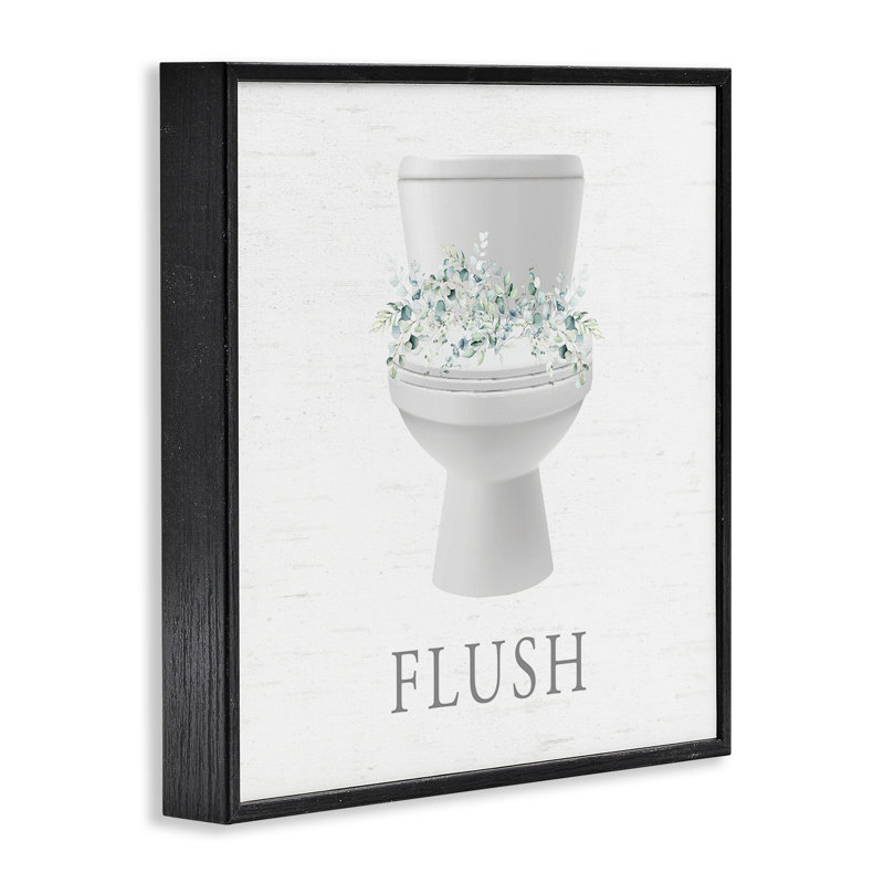 Toilette et art botanique frais, estampe numérique avec lettres et lignes, Giclée encadrée noir minuit, H 12 po x l 12 po