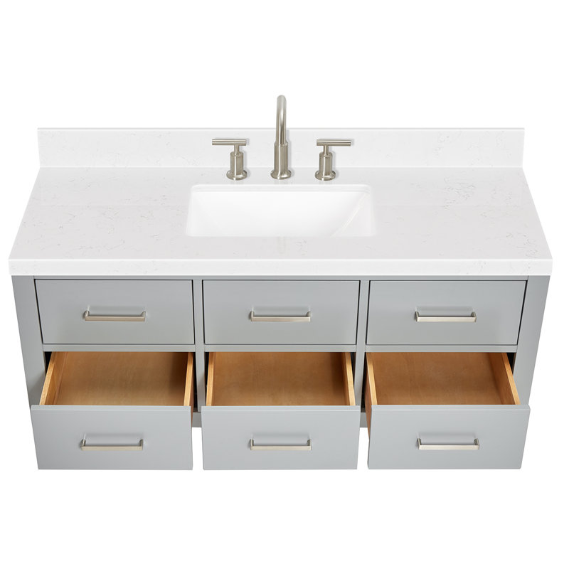 Ensemble de meuble-lavabo simple mural 48,25 po Macolm, Gris