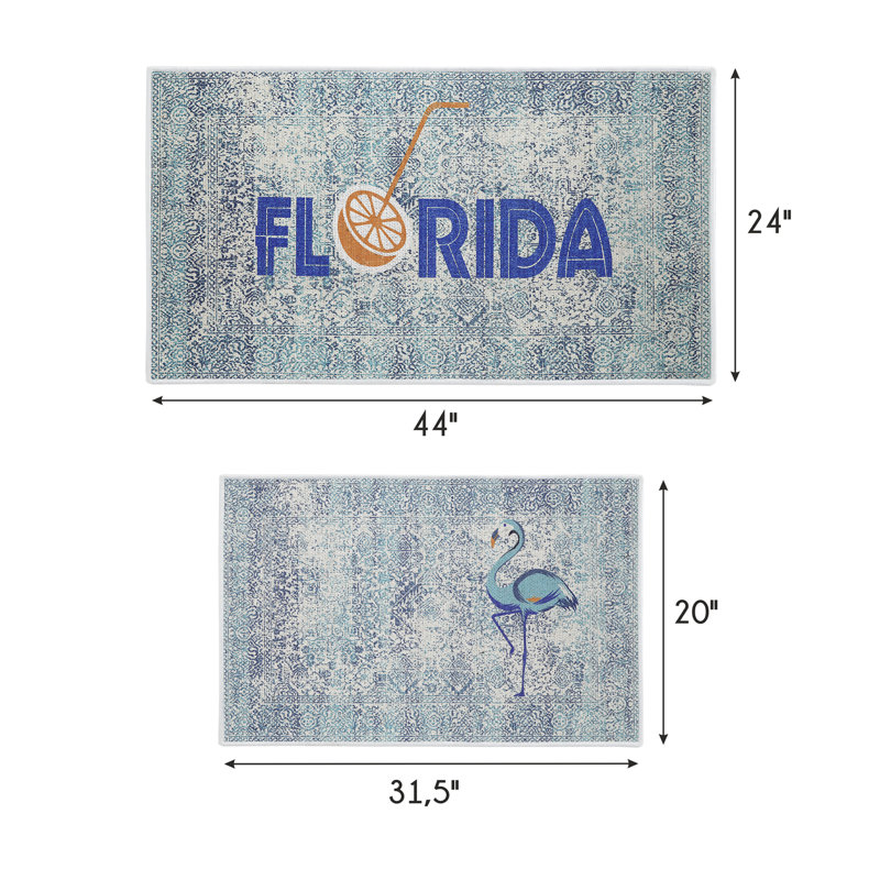 Tapis de cuisine polyvalent 2 pièces