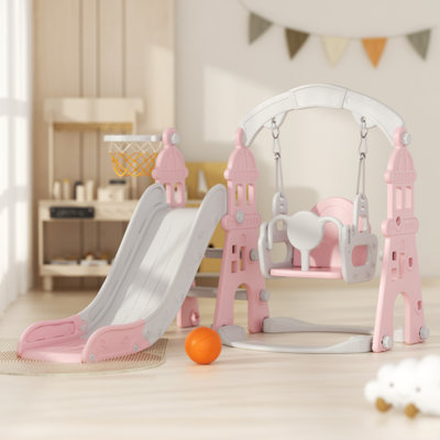 GLAF 53.1'' W Plastic Freestanding Slide