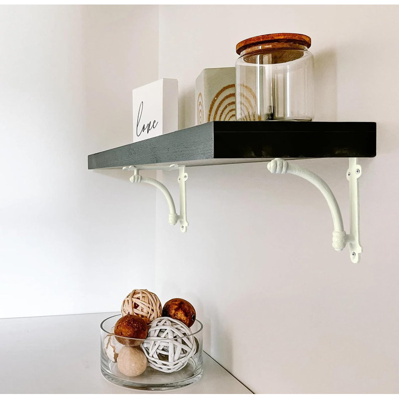 Half Round Shelf Bracket, Small, Antique White