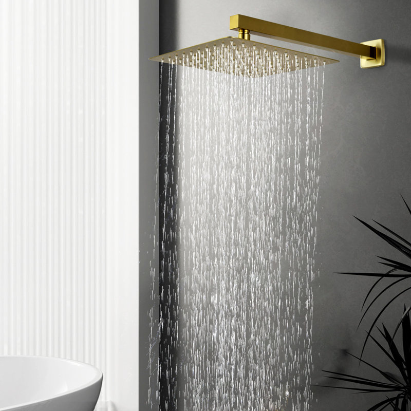 10" Bathroom Luxury Rain Shower Head With Shower Arm,Wall Mounted,Stainless Steel (Without Shower Valve), Matte Black