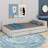 Upholstered Platform Bed With USB-1573369385