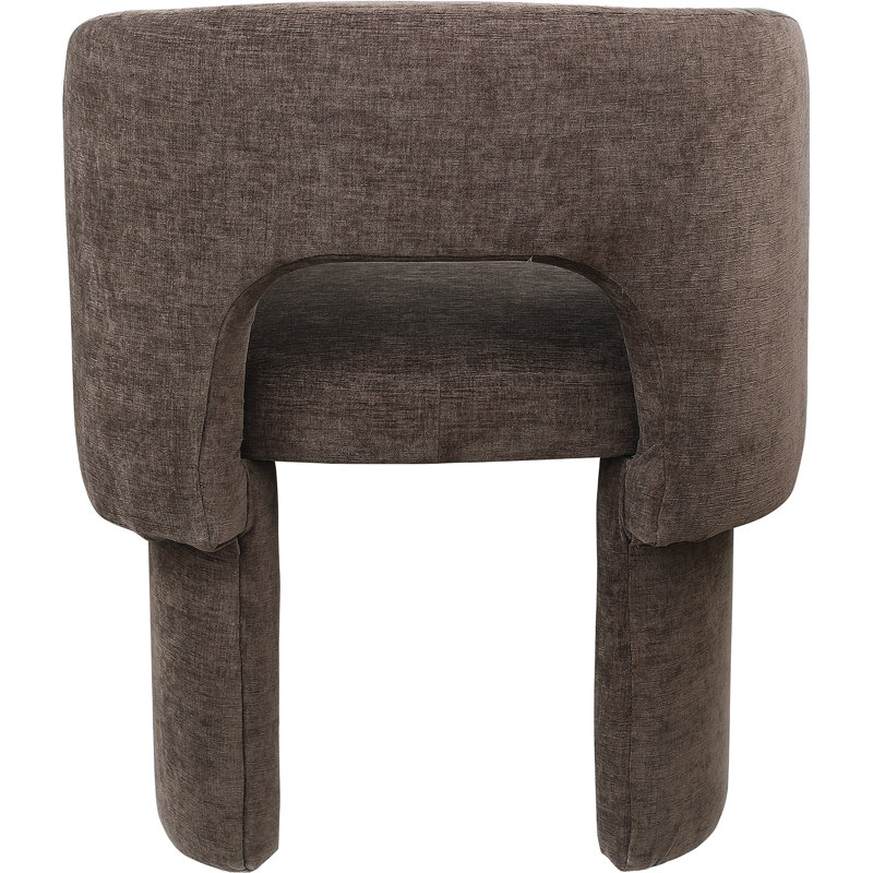 Chenille Fabric Dining Chair, Brown Chenille Fabric