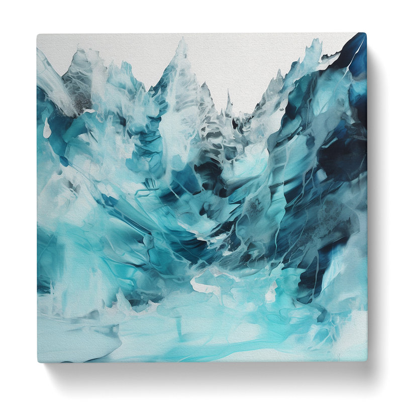Glacier Gestural Art No.7 - Wrapped Canvas, 50cm H x 50cm W x 3cm D
