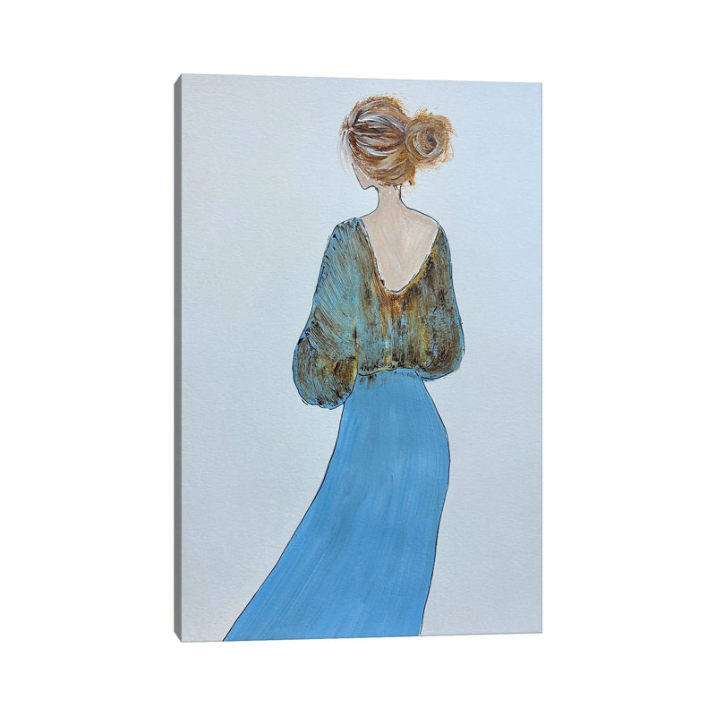 Dame en robe  , H 12 po x l 8 po, Toile tendue, Ne s’applique pas