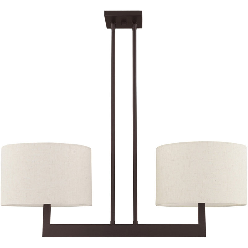 2 - Light Drum Chandelier, Bronze