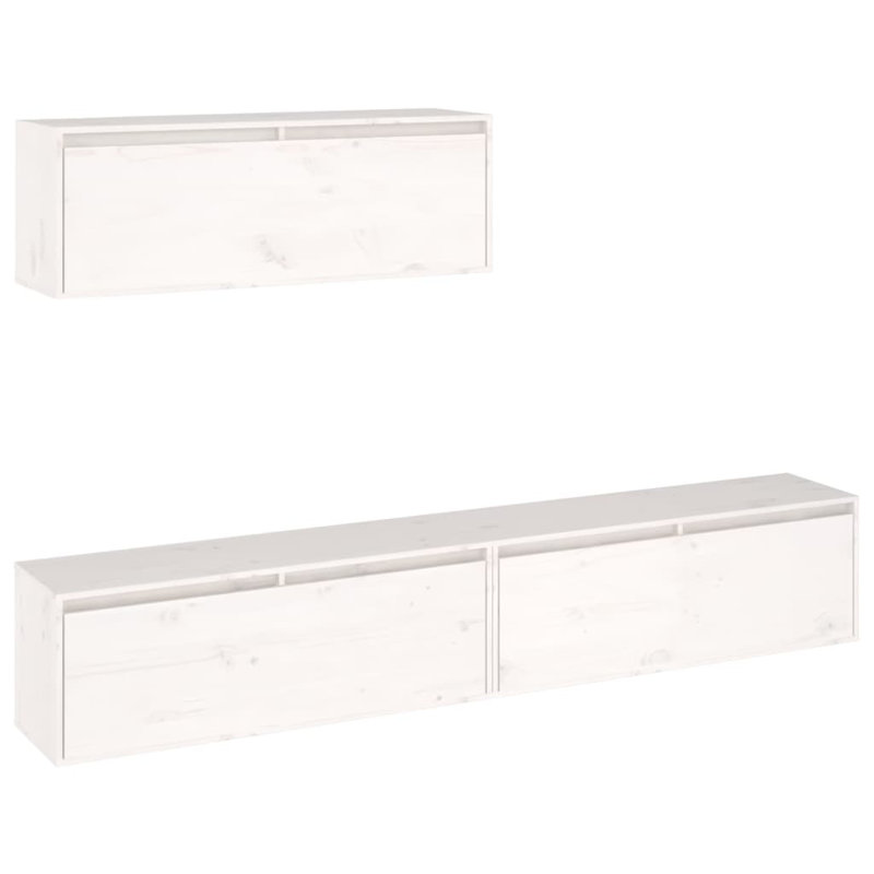 Solid Wood TV Stand , White