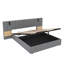 Upholstered Bed With Headboard And Adjustable Bedside Shelf Grey-1157327844