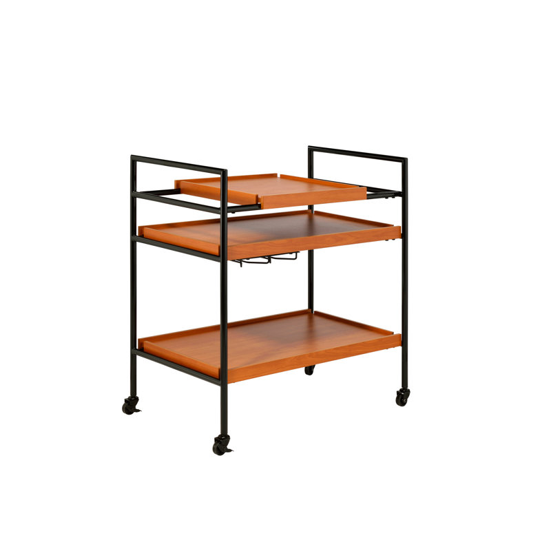 Serving Cart With Stemware Rack For Home Enhancement