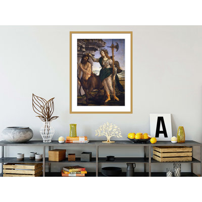 «Pallas and the Centaur» par Sandro Botticelli - Reproduction giclée encadrée