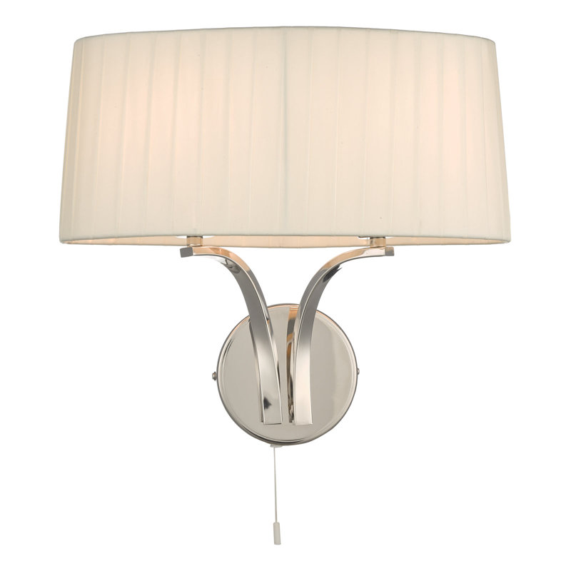 Articombe Candle Wall Light, Ivory, Polished Nickel