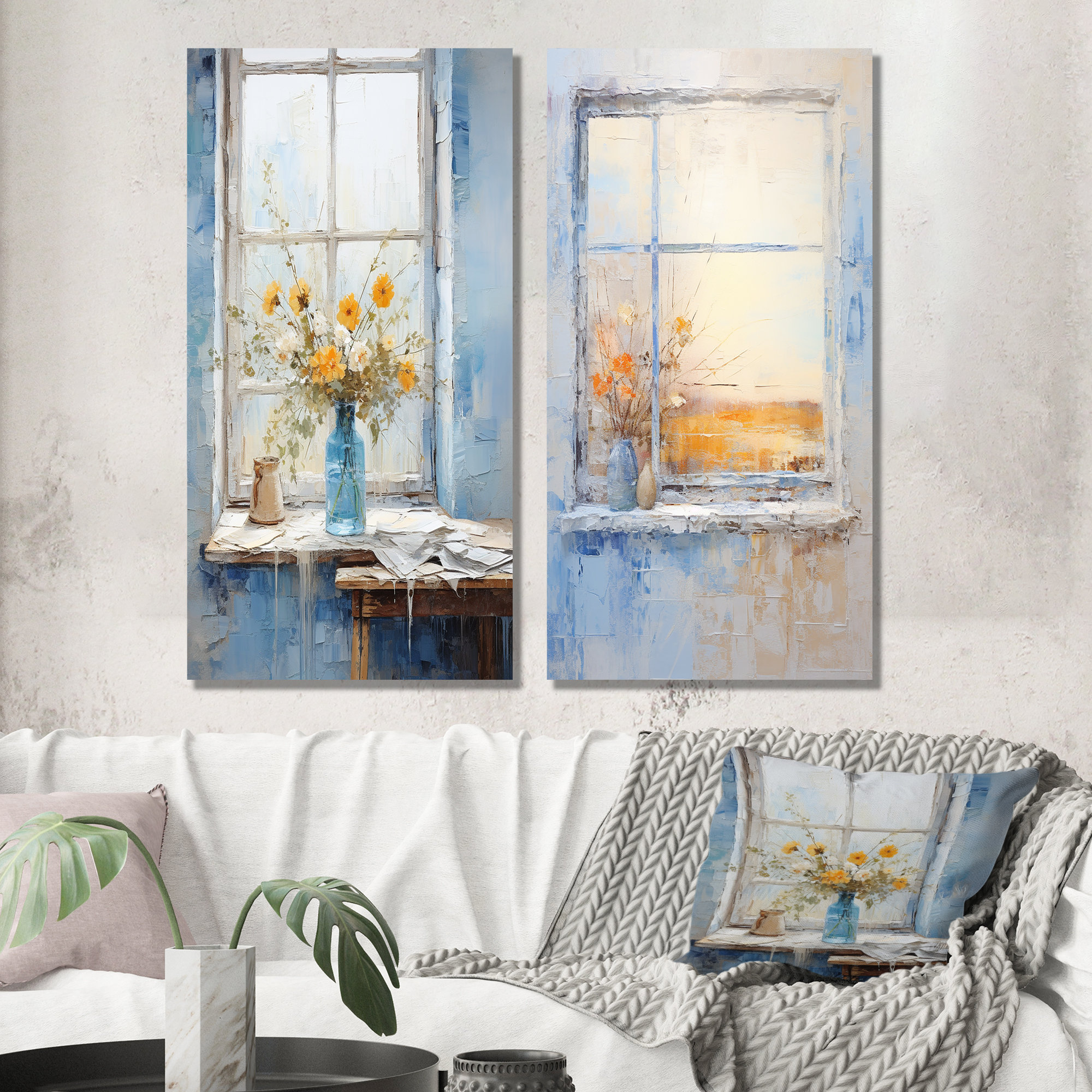 Ophelia & Co. Yellow Flowers Windows Countryside II Farm Windows