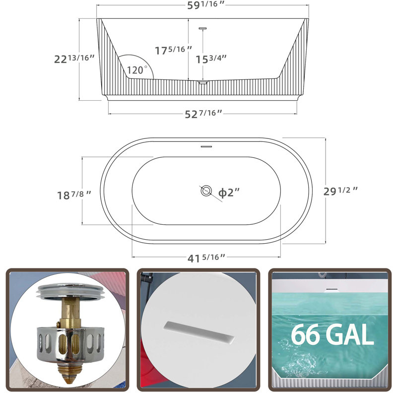 59 x 29.5 Bathtub