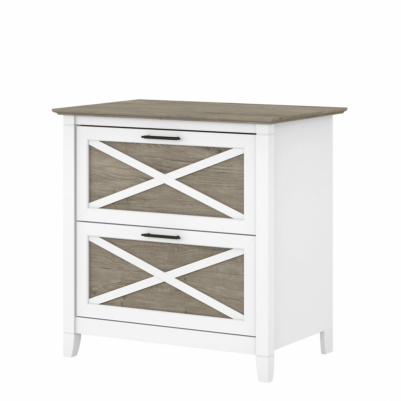Katia 30'' Wide 2 -Drawer File Cabinet, Shiplap Gray/Pure White