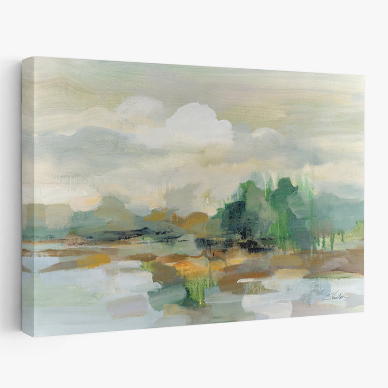 Horizon transparent - nuages noir, bleu, brun, H 36 po x l 24 po