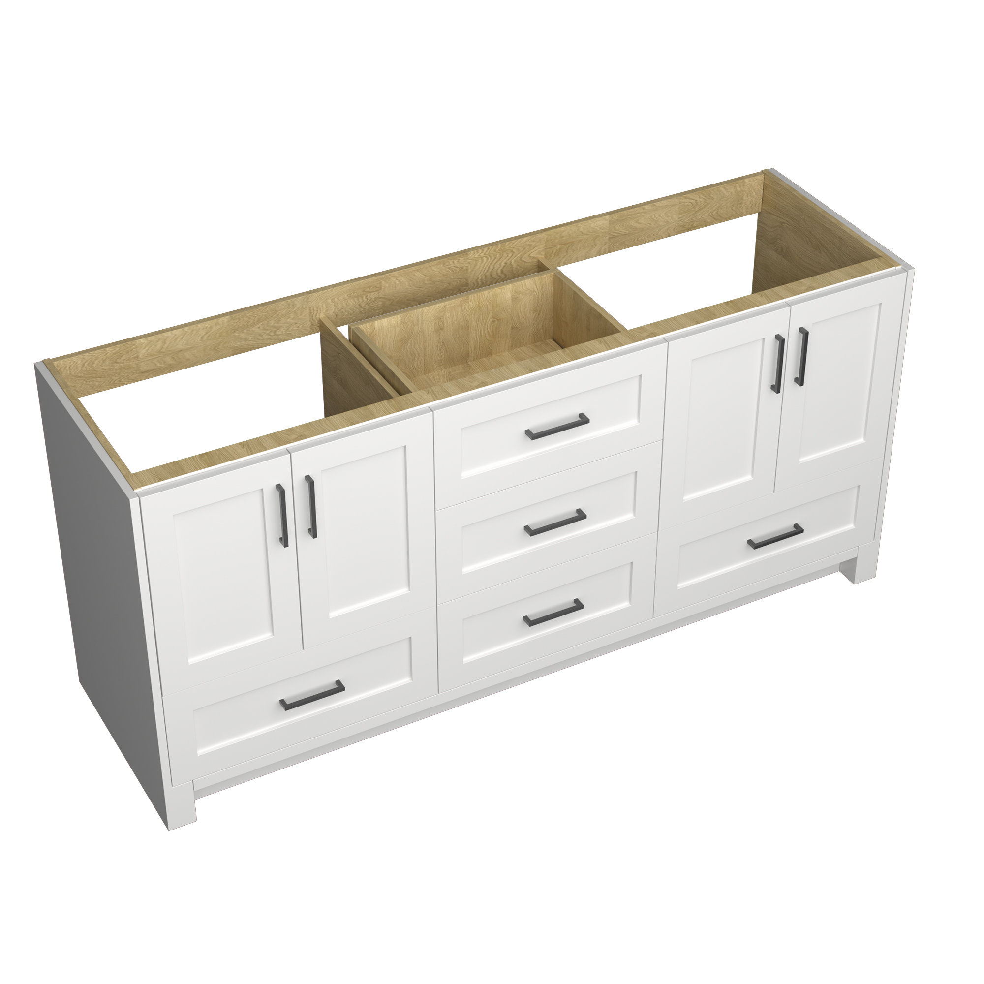 ZEAFIVE Bathroom Vanities 72 Inch Double Bathroom Vanity Base Only