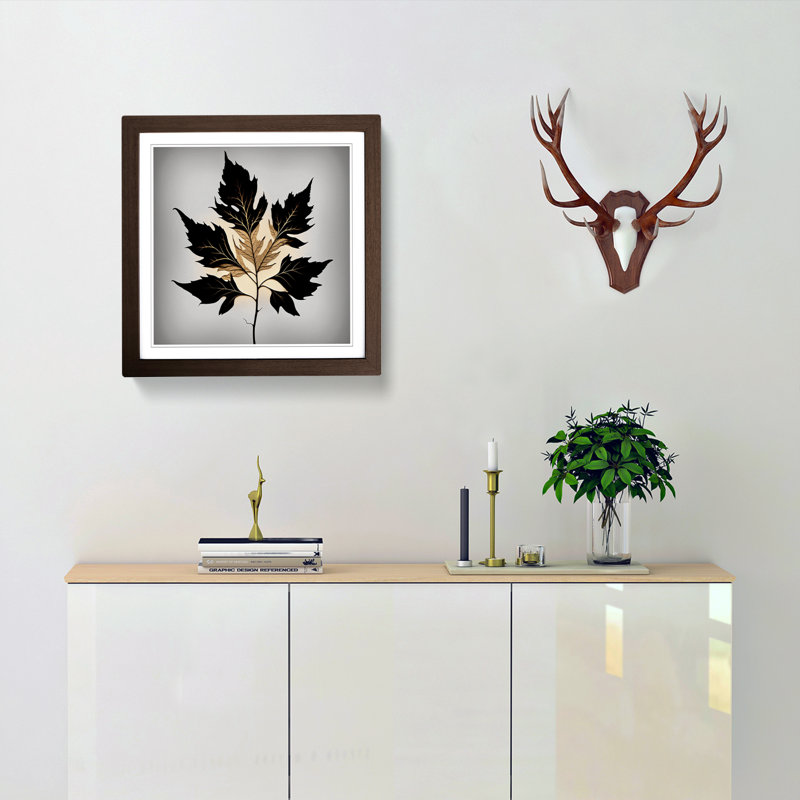 Leaf Silhouette - Framed Print, Walnut Framed