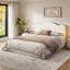 Très grand lit plateforme tapissier, beige-130429939