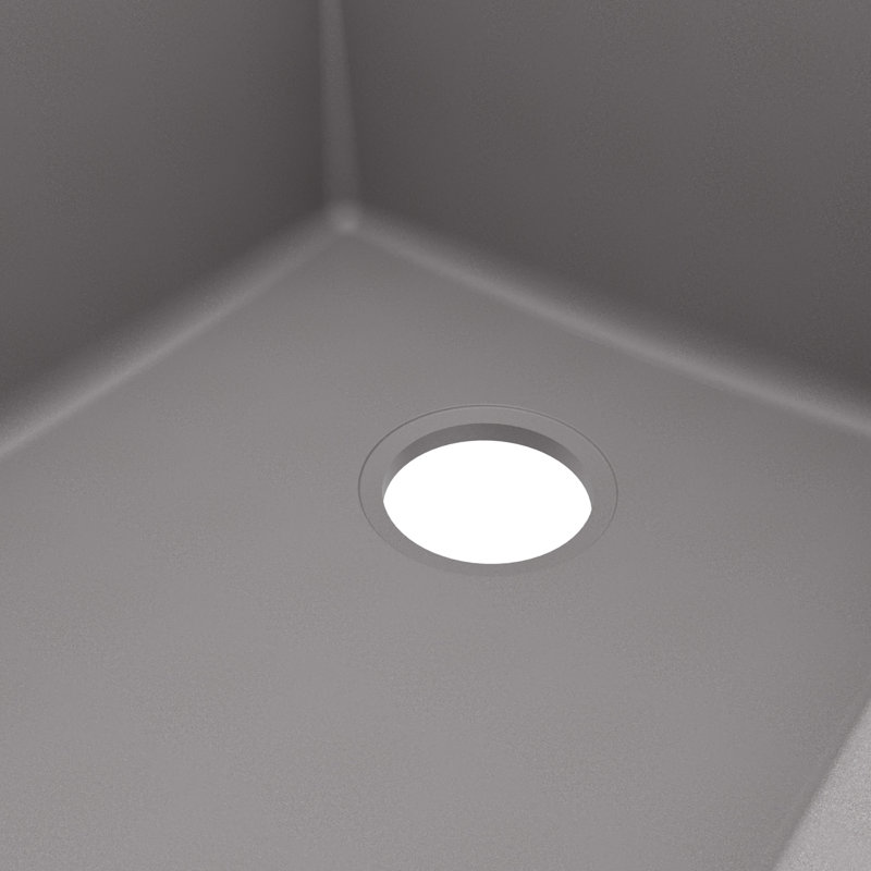 Évier de cuisine à simple cuve en composite 33 po x 22 po Karran, Gris