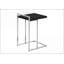 Table basse en forme de C compacte en stratifié noir Chrome, coulissant sous le canapé / lit pour le salon