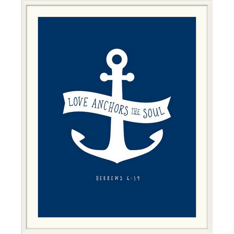« hébreuxs 6:19-scripture art », impression, H 23 po x l 20 po x P 1 po, Cadre blanc