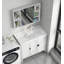 Meuble-lavabo moderne en aluminium minimaliste avec lavabo en céramique intégré