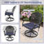 Ensemble de 2 chaises de salle à manger pivotantes en fonte d'aluminium avec accoudoirs et coussins bleus-765695018