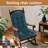 Indoor Rocking Chair Cushion with Non-Slip Base, Secure Straps, and Elastic Ties 44"x19"x4" Blue-322402337