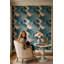 Rouleau de papier peint damassé à motif floral-74412909