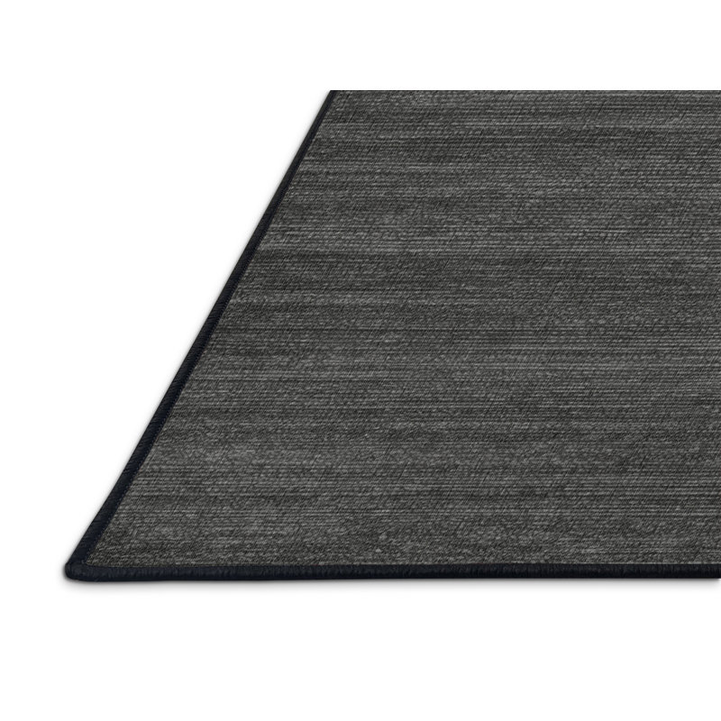 Machine Washable Solid Gray Area Rug, Rectangle 2' x 3'