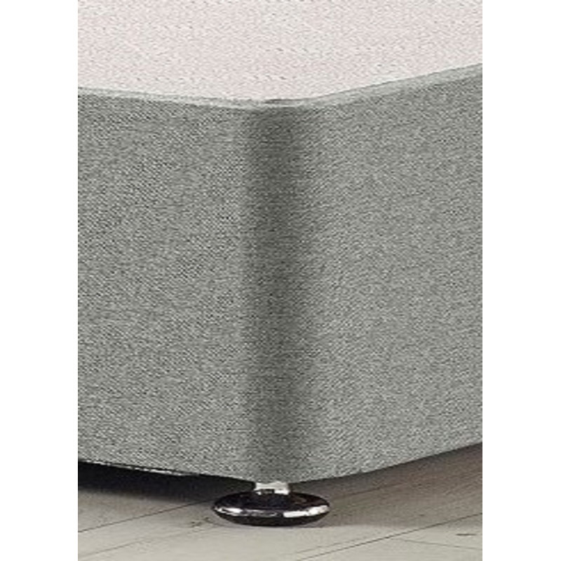 Faydra Tweed Fabric Solid Top Divan Bed Frame No Headboard, Super King (6'), No Drawer, Grey