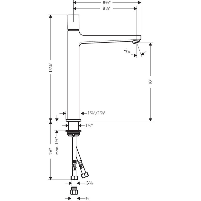 Robinet de salle de bain Metropol, Chrome