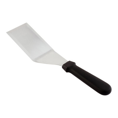 Articles de restaurant - Spatule à dessus plat de 11,8 po x 2,9 po, 1 spatule à hamburger lavable à la vaisselle - poignée en plastique, résistante à la corrosion, gril en acier inoxydable noir, pour hacher, retourner ou gratter