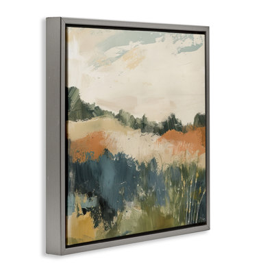 Abstract Neutral Landscape Framed Floater Canvas Wall Art by Irena Orlov