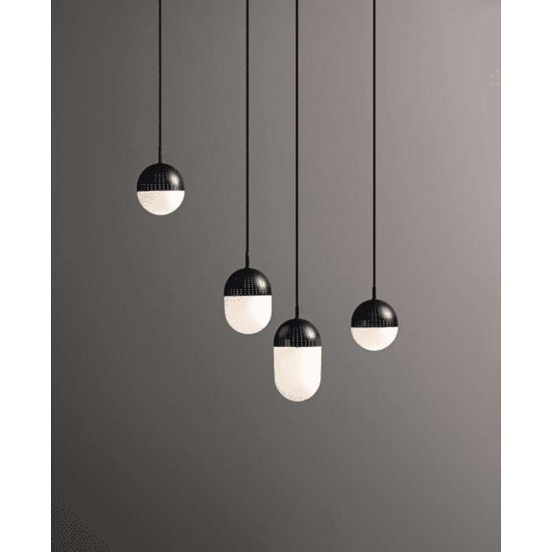 Dot Pendant (Medium), Black/White, Black, 125.3" H x 4.7" W x 4.7" D