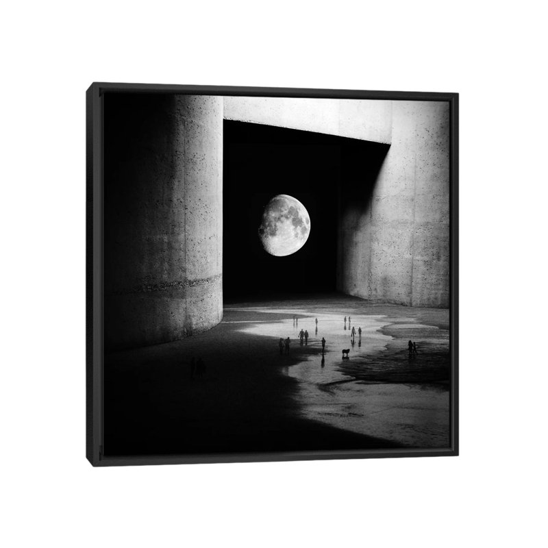 «To the Moon», impression sur toile tendue, H 18 po x l 18 po x P 1,5 po, Pas de tapis, Toile avec cadre noir