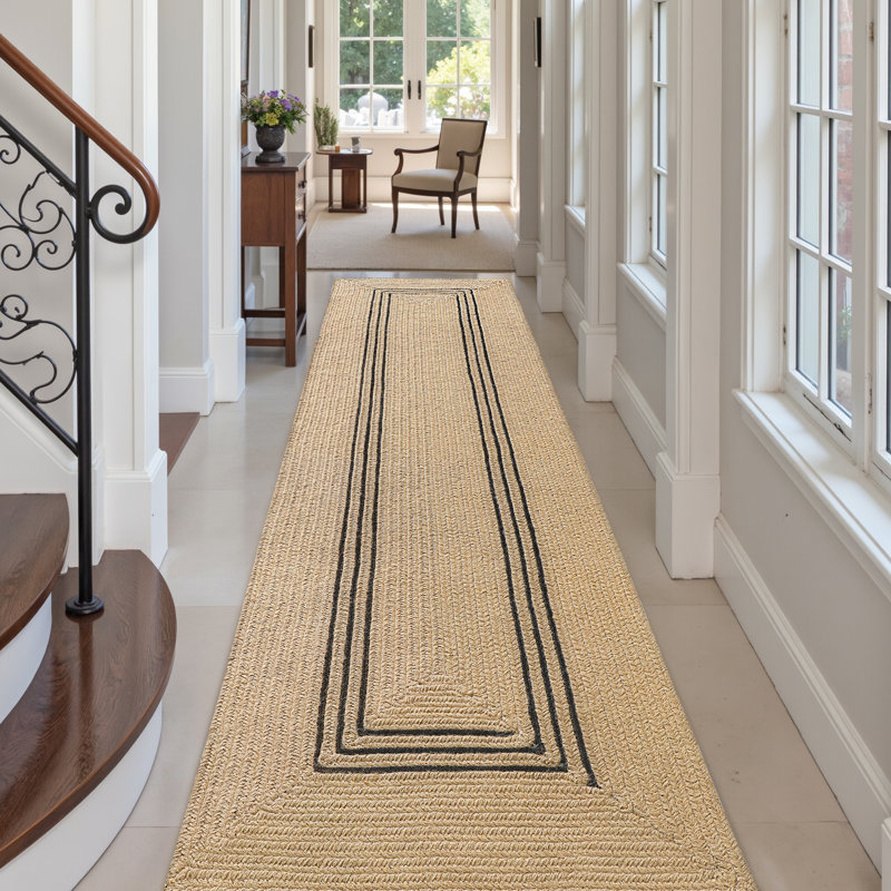Tapis de couloir en fibre naturelle tissé à la main, Rectangle 3 pi x 12 pi