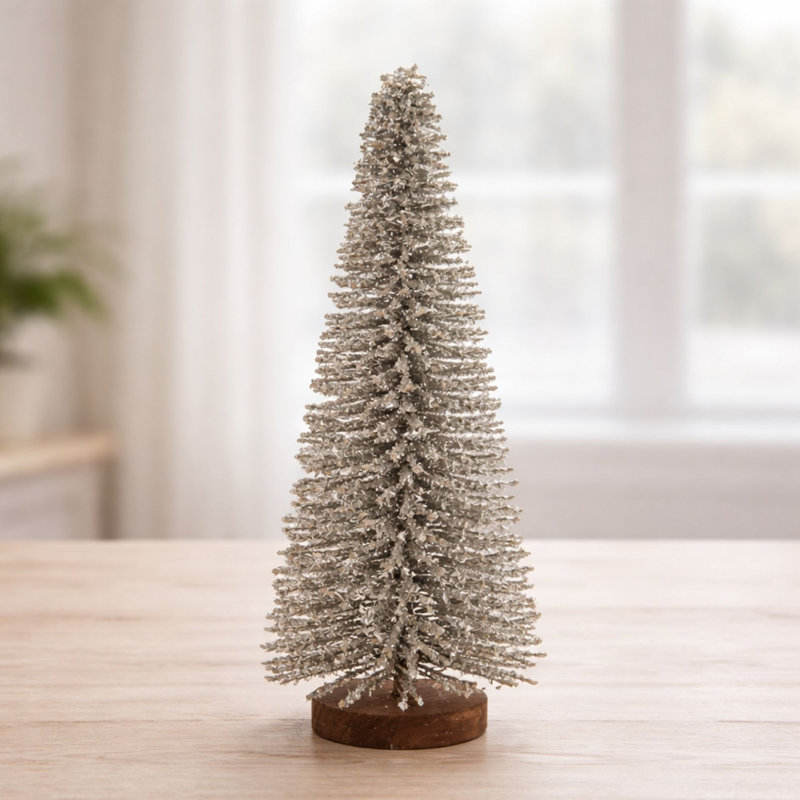 Arbre de Noël scintillant en fer H 17,5 po, 17.5", Argent