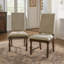 Ensemble de 2 chaises de salle à manger en bois avec garniture cloutée beige