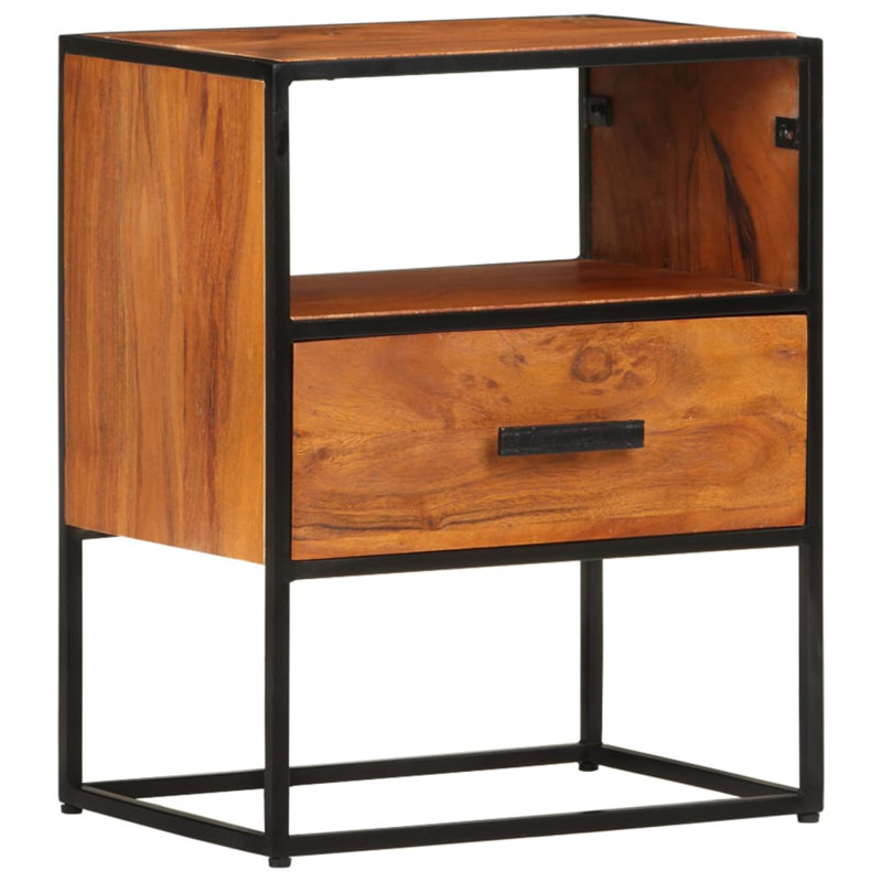 Andrey Solid Wood Frame End Table, Brown