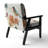 Guneet - Cottage Bird On Orange Flower Twig - Velvet Upholstered Traditional Accent Arm Chair