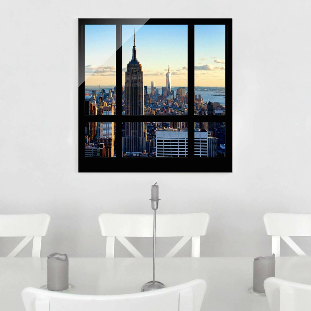 Glasbild New York Fensteransicht des Empire State Building