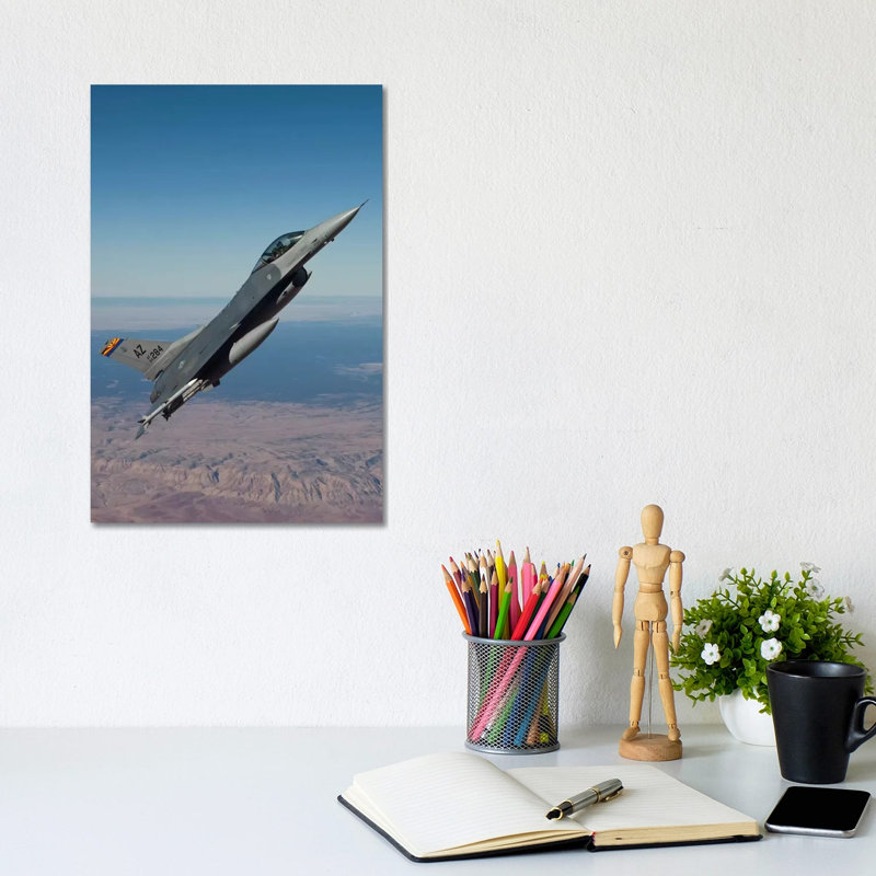 F-16 Fighting Falcon Maneuvers Over Arizona by HIGH-G Productions - Wrapped Canvas Print, 20.32 cm H x 30.48 cm W
